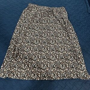 Black floral midi skirt